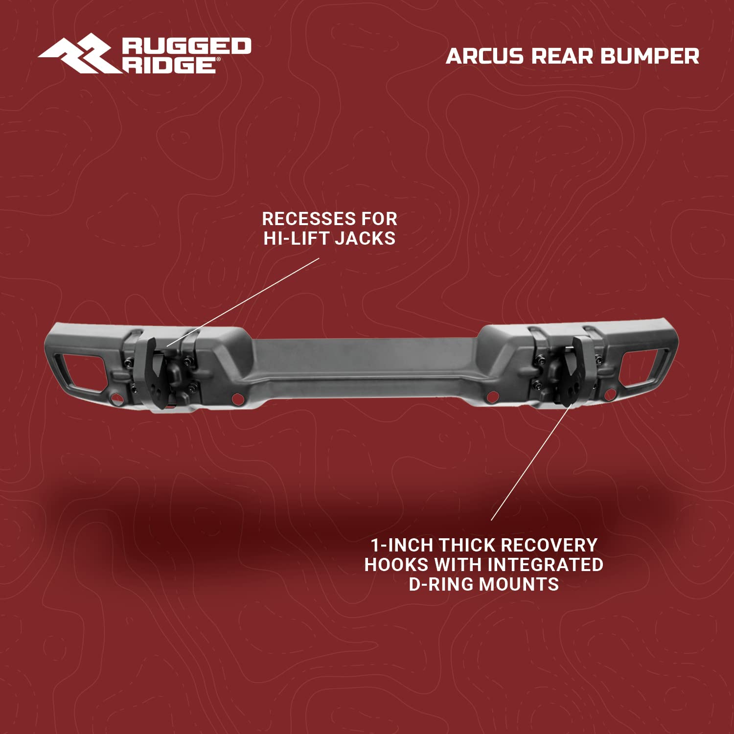 Arcus Rugged Ridge Bumper, Rear for Jeep Wrangler JL | Stubby, Steel, Black | 11549.17 | Fits 2018-2025 Jeep Wrangler JL