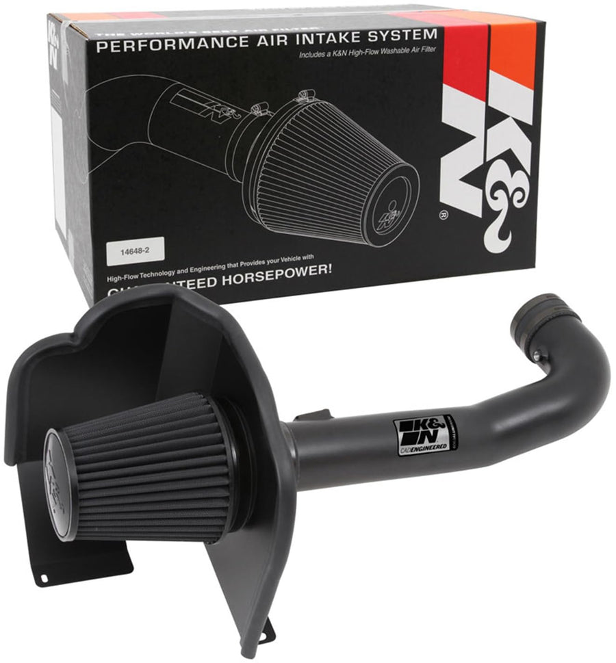 Cold Air Intake System K&N: Dry-Flow Air Filter, Increase Performance & Towing: Compatible with 2014-2020 Chevy/GMC/Cadillac Silverado 1500, Suburban, Tahoe, Sierra 1500, Yukon, Escalade, 71-3082