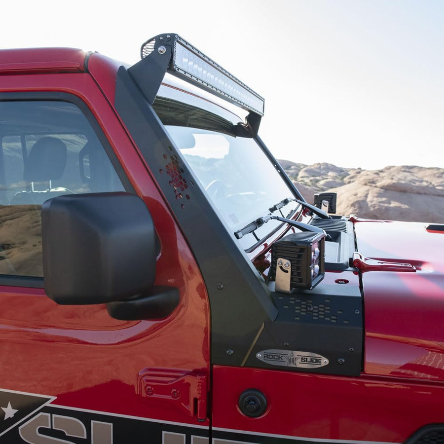 Lower Cowl LED Light Pod Brackets & Upper Bar Brackets Rock Slide Engineering for Jeep Wrangler JL/JT Models (Does not fit JT Mojave Edition), AC-WS-201-JL