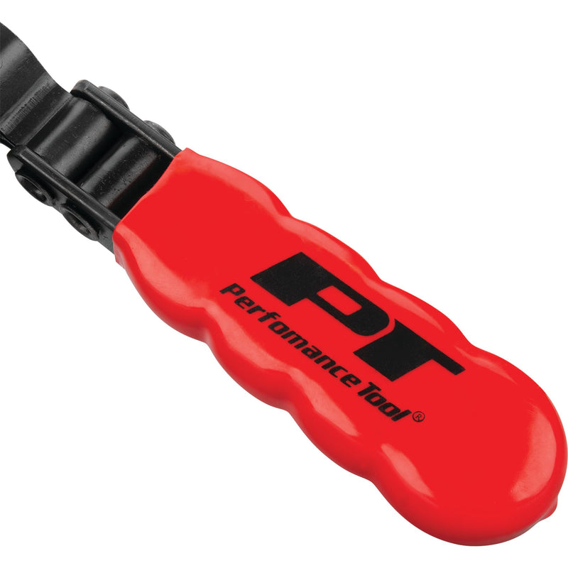 W54123 Performance Tool Oil Filter Wrench, Swivel Handle, Studded Steel Band, 2-7/8 in. to 3-1/4 in. (73mm to 82.5mm) Diameter, Black/Red