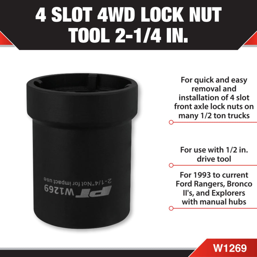 W1269 Performance Tool 1/2 Ton 4 Wheel Drive Lock Nut Tool