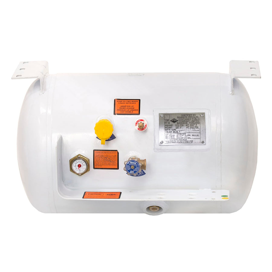 20.3 Gallon Flame King YSN203 Horizontal ASME RV, Van, Or Trailer Propane Tank Cylinder, 16" x 27"