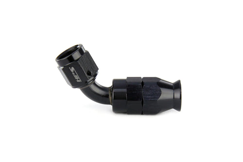 350 Series HPS 350-6008 Aluminum Hose End Fitting for Stainless Steel Reinforced PTFE Flex Hose, Fitting Size: AN-8, Angle: 60 degree, Black