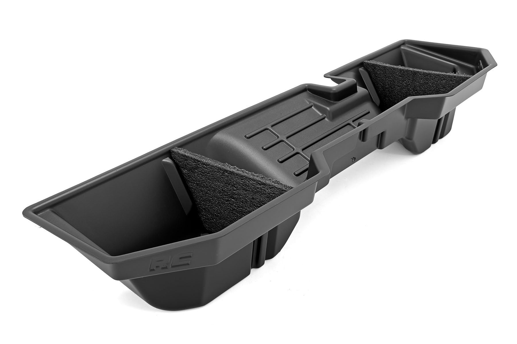 Rough Country Under Seat Storage for 2500 (2011-2024) Ram 1500 (2011-2018) Quad/Crew Cab - Durable, Anti-Skid Thermoplastic Underseat Organizer