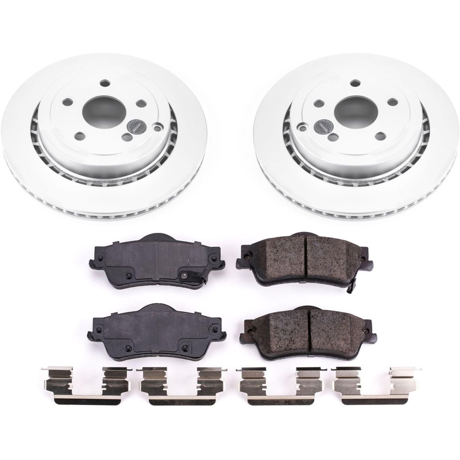 Power Stop CRK5528 Brake Rotor and Coated Ceramic Brake Pads- Rear For Chevrolet Caprice 2011-2017, Chevrolet SS 2014, Pontiac G8 2008-2009 [Model Specific]
