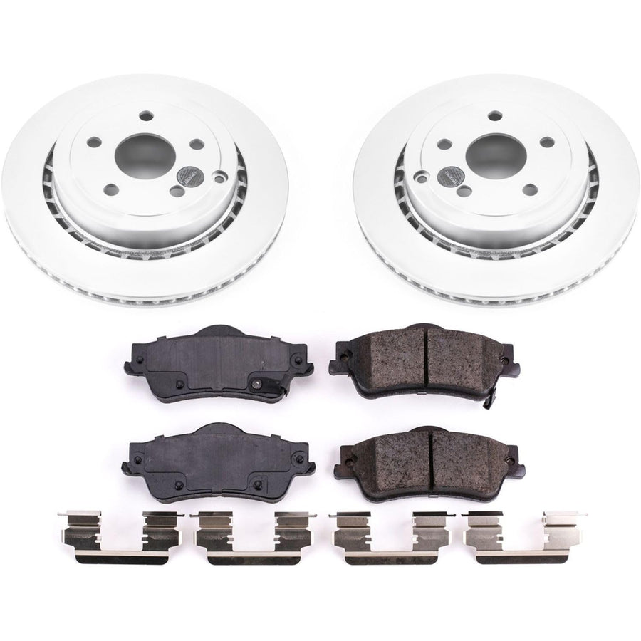 Power Stop CRK5528 Brake Rotor and Coated Ceramic Brake Pads- Rear For Chevrolet Caprice 2011-2017, Chevrolet SS 2014, Pontiac G8 2008-2009 [Model Specific]