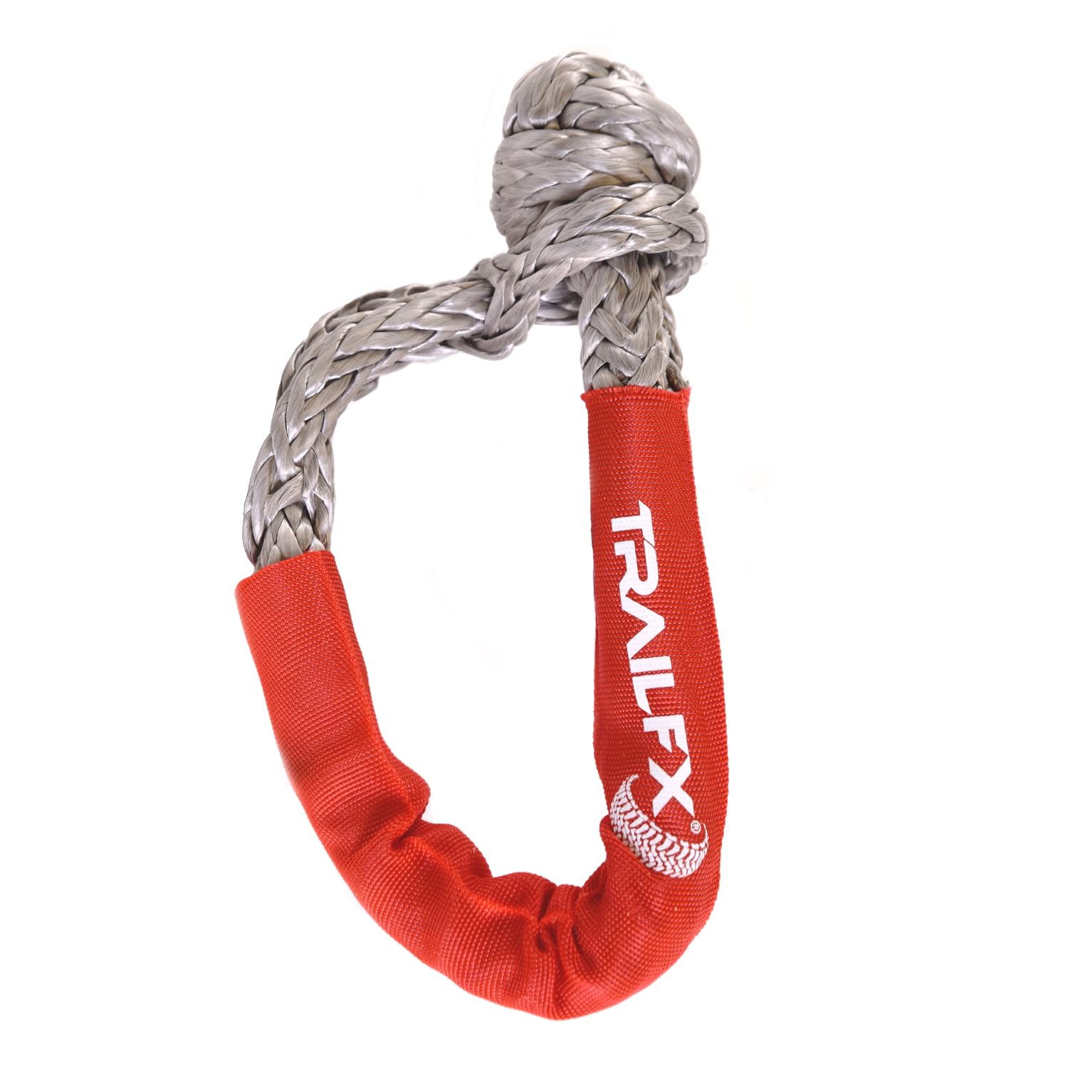 7/16 Inch TrailFX Shackle Rope HMPE Synthetic Rope 7,500 Pound Working Load Limit 30,000 Pound Break Strength Red Single WA046