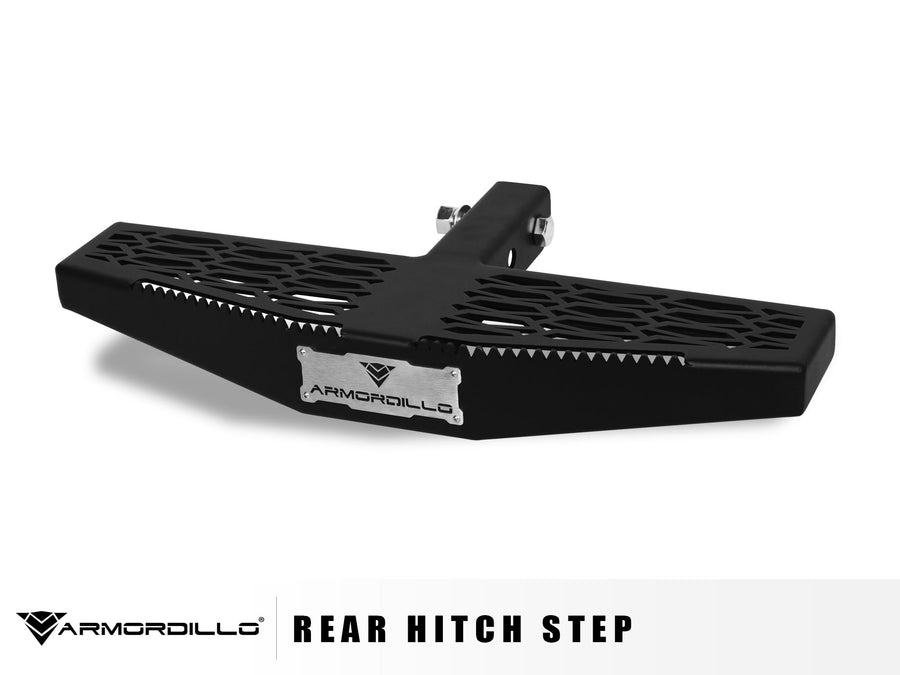AR Mesh Armordillo Rear Hitch Step|Compatible for Class 3 Trailer Hitch 2" Receiver|Matte Black|Hitch Step Bar|Bumper Guard|Steel|Universal|8724194