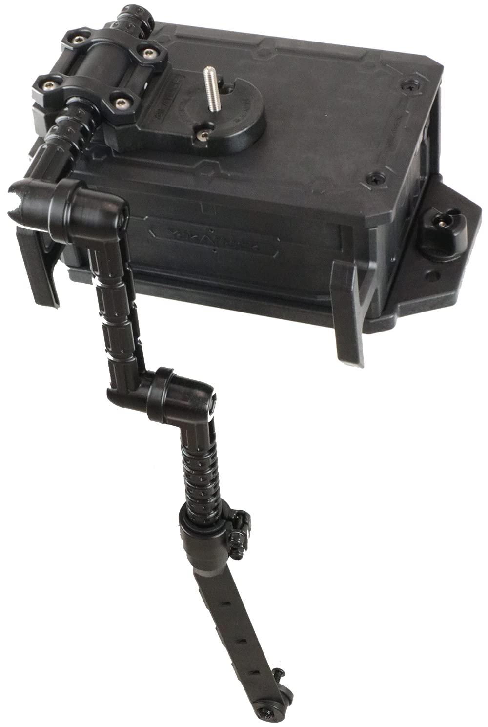 YakAttack Switchblade Transducer Arm with CellBlok | Track-Mounted Battery Box & Adjustable Fish Finder Mounting System for Kayaks | No-Drill, Easy Install | Made in USA
