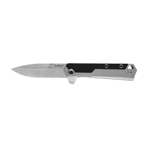 Kershaw Pocket Knife Oblivion, Black and Gray Design, 3.5 Inch Stainless Steel Drop Point Blade, EDC with Assisted Opening, Reversible Deep Pocketclip, Everyday Carry Pocket Knife for Men and Women