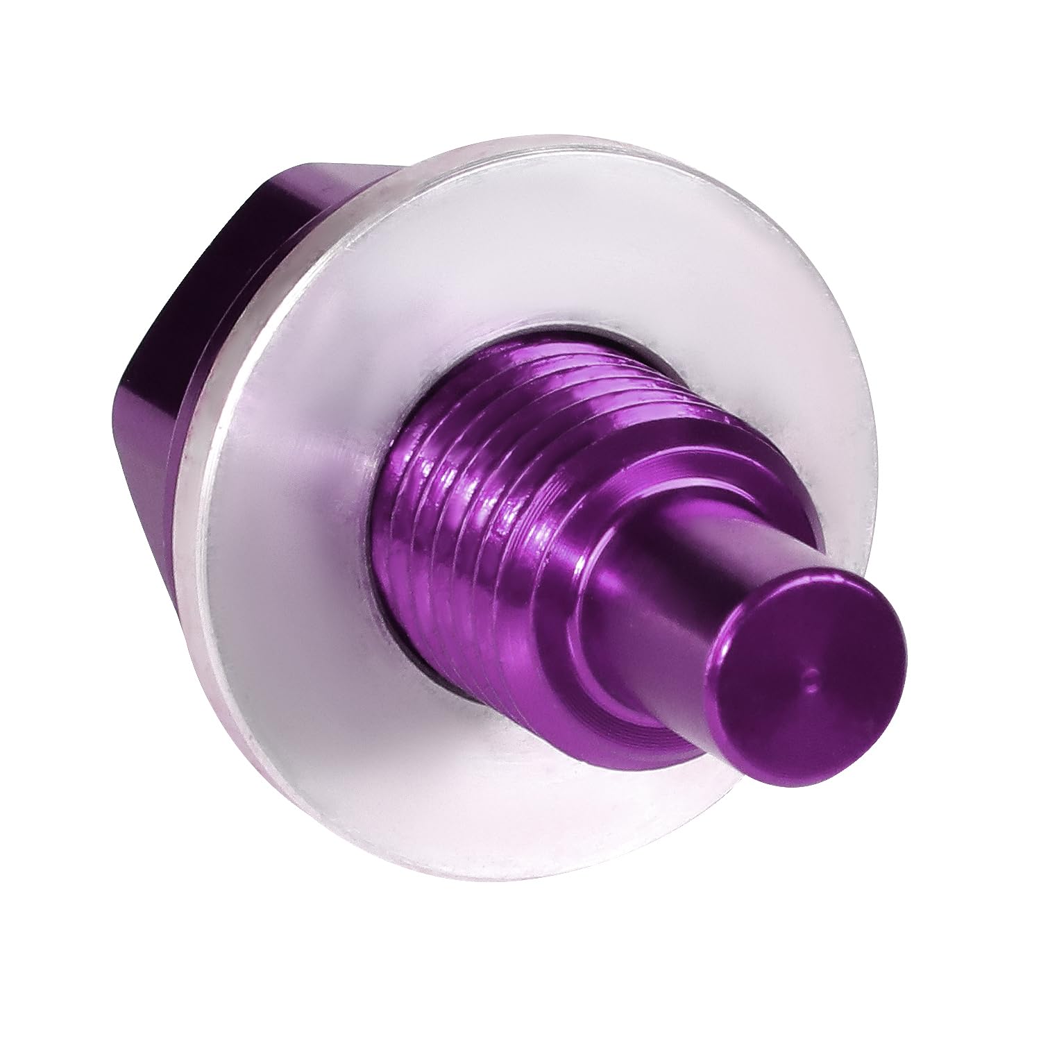 NRG Innovations Magnetic Oil Drain Plug, Engine Oil Drain Nut M12 X 1.5 Thread Size w/Washer, Purple, T-6061 Aluminum w/Stainless Steel Internal Magnet, NRG-NOP-400PP