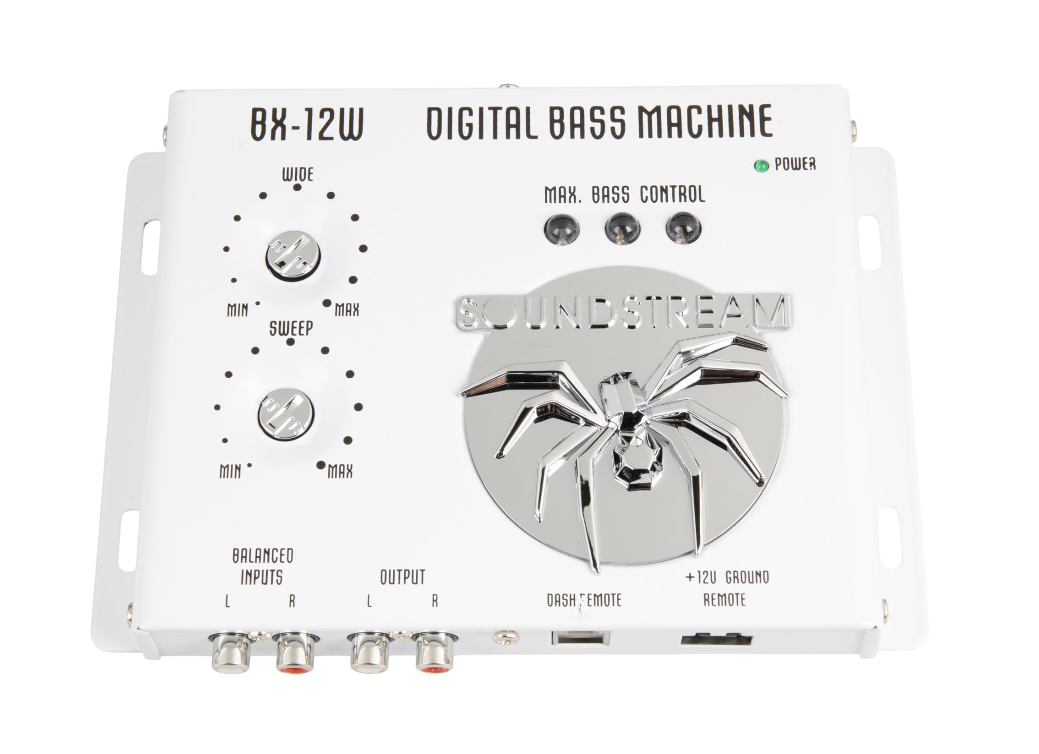 Bass Processor Soundstream BX-12W – White | Subwoofer Bass Booster and Epicenter Alternative for Factory & Aftermarket Sound Systems | Car Audio Bass Restoration Processor with Remote Control