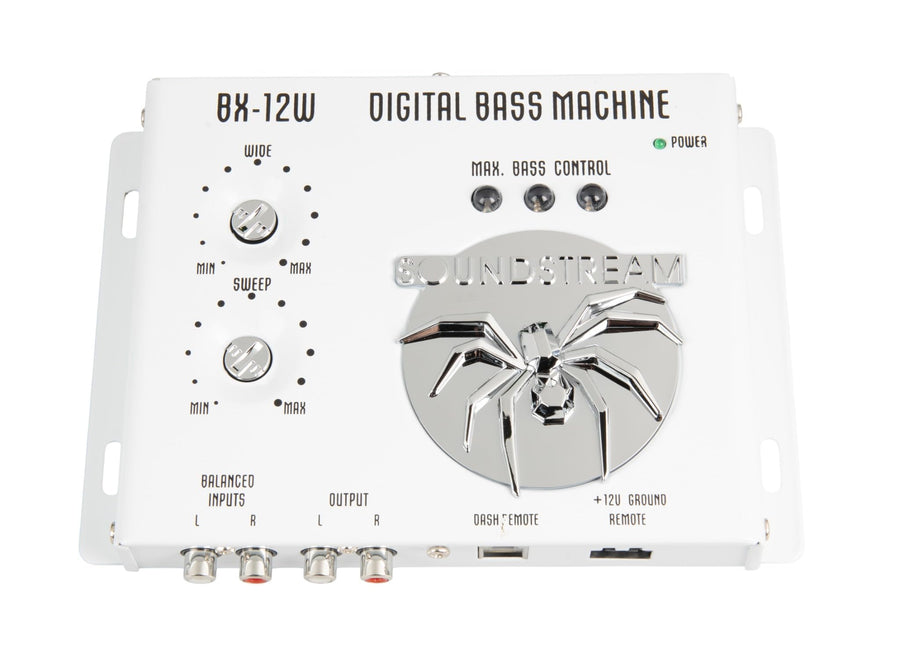 Bass Processor Soundstream BX-12W – White | Subwoofer Bass Booster and Epicenter Alternative for Factory & Aftermarket Sound Systems | Car Audio Bass Restoration Processor with Remote Control