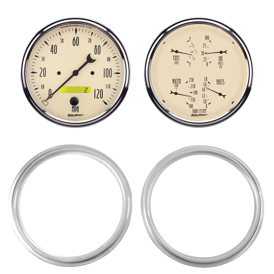 Chevy Truck 47-53 AutoMeter Direct Fit Dash Kit, 2 Pc, 2 X 5, Antique Beige (7039-02)