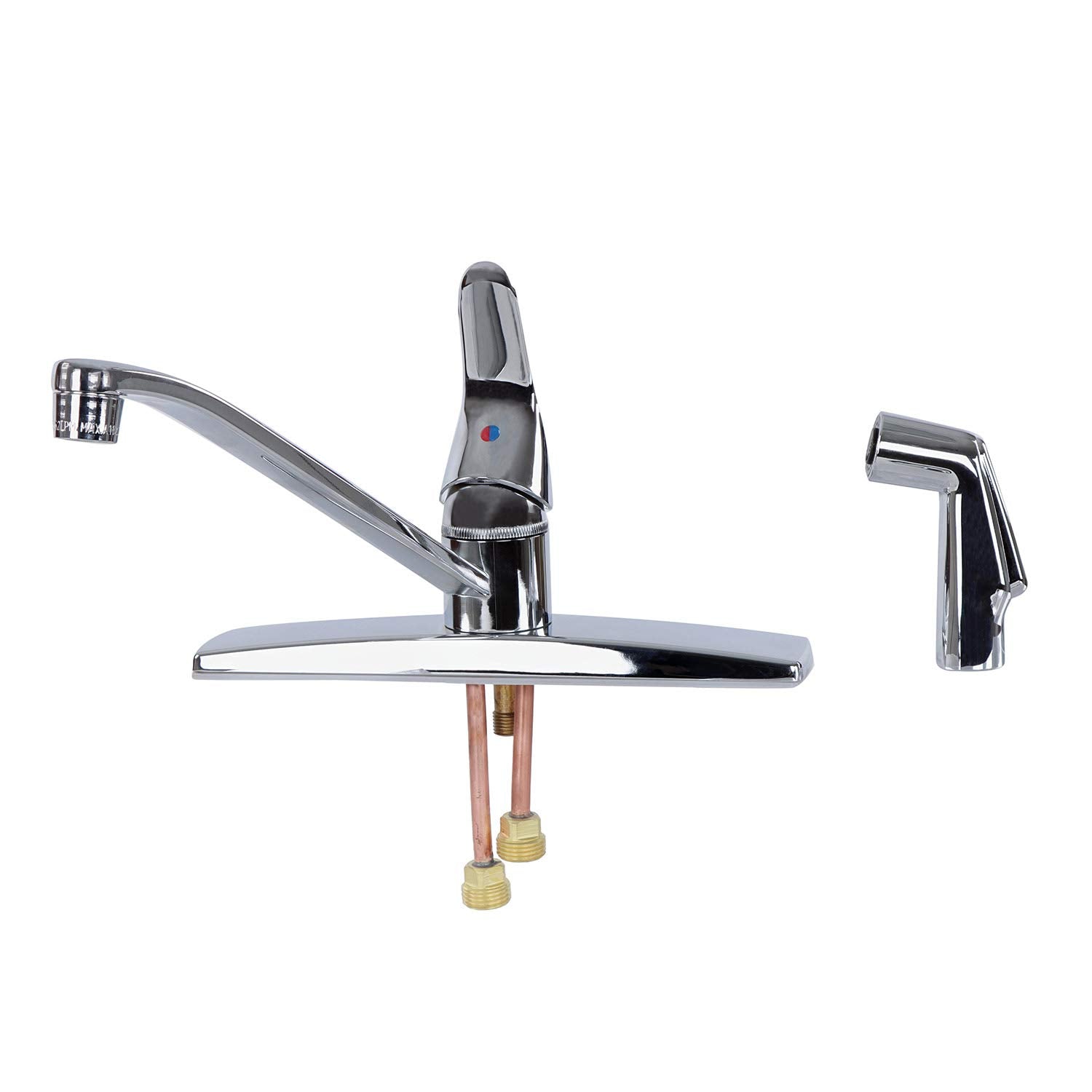 SL801F-4 Empire Faucets 4-Hole Metallic Single Lever Kitchen Faucet with D-Spout Blade Handle & Sprayer - Chrome