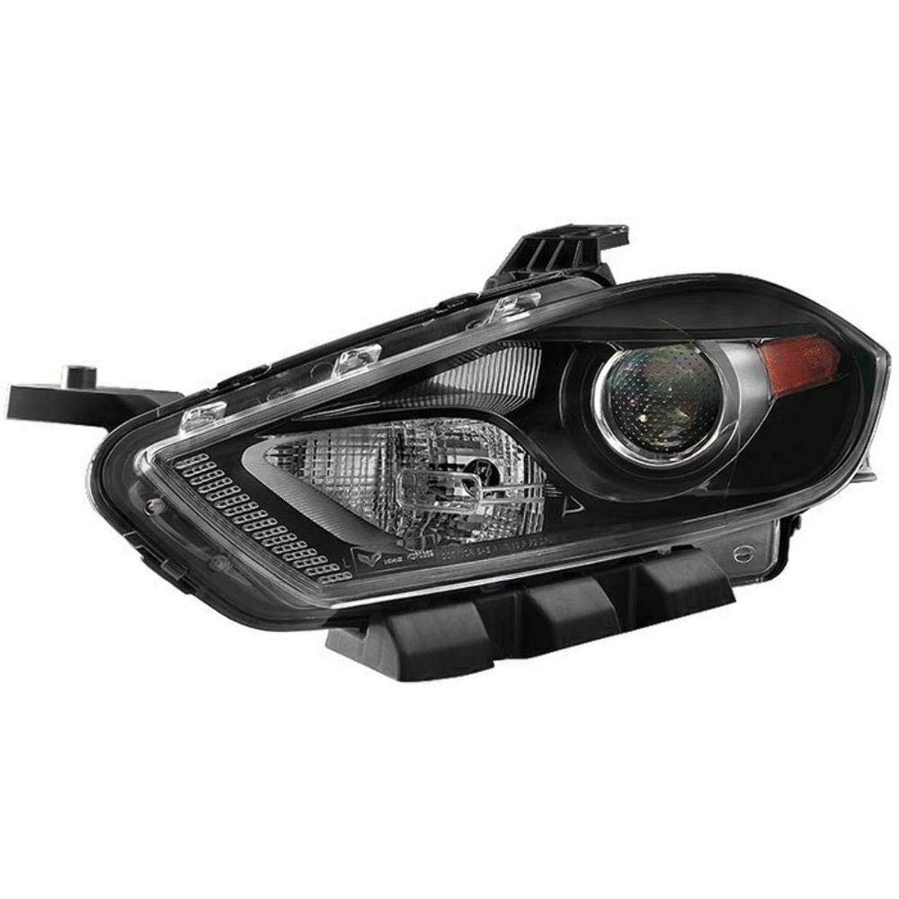 Headlight Xtune HD-JH-DDART13-H-OE-L (Dodge Dart 13-15 Halogen Only (Don't Fit HID models) Driver Side Projector -OEM Left - Black)