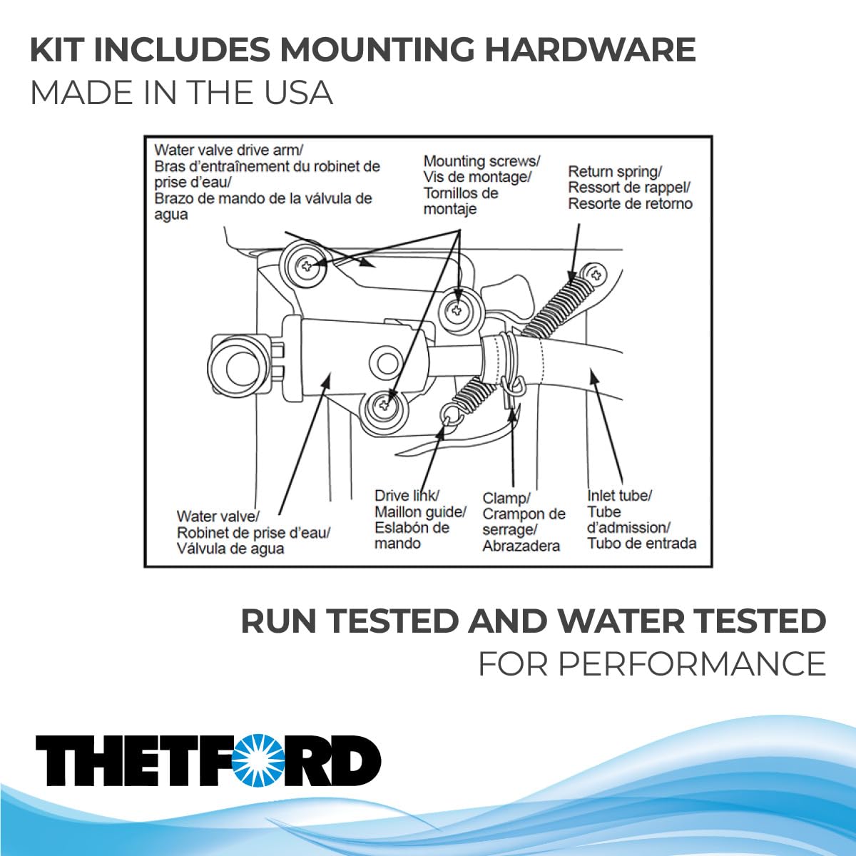 Thetford Style Lite & Style Plus 34100 Water Valve Kit