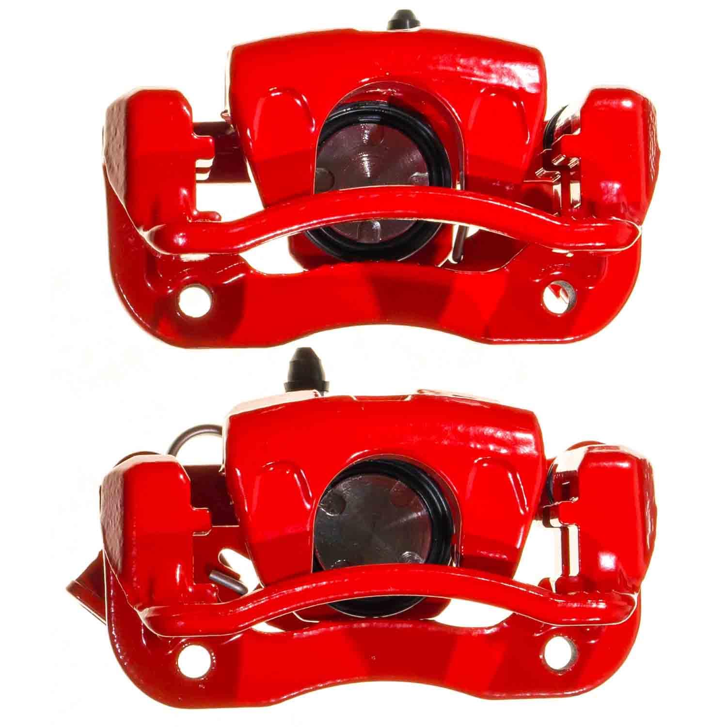 Power Stop S15162 Rear Pair of High-Temp Red Powder Coated Calipers