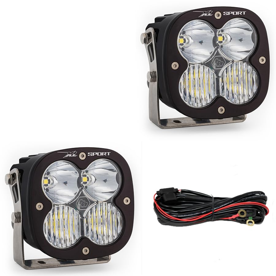 Baja Designs LED Light Kit XL Sport Bumper for Jeep Gladiator 2020-22, Wrangler JL 2018-22 with OEM Steel Bumper (Toggle Switch Wiring Harness)