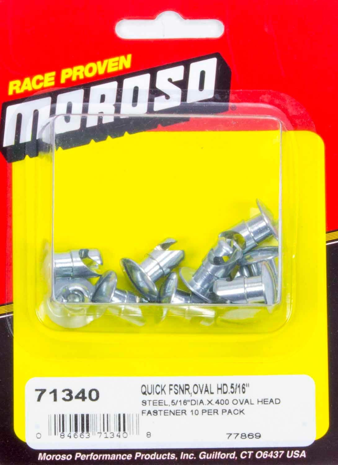 Oval Moroso 71340 Quick Fasteners, 5/16 x .400", Steel, Silver