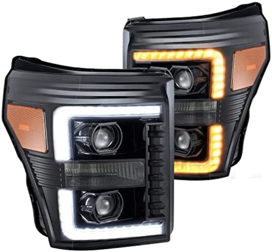 880140 AlphaRex USA Projector Headlamps Fits Ford F-250 Super Duty Mid-Night Black(AHL-FD11-P-S-LB) PRO-Series Headlights (Mid-Night Black)