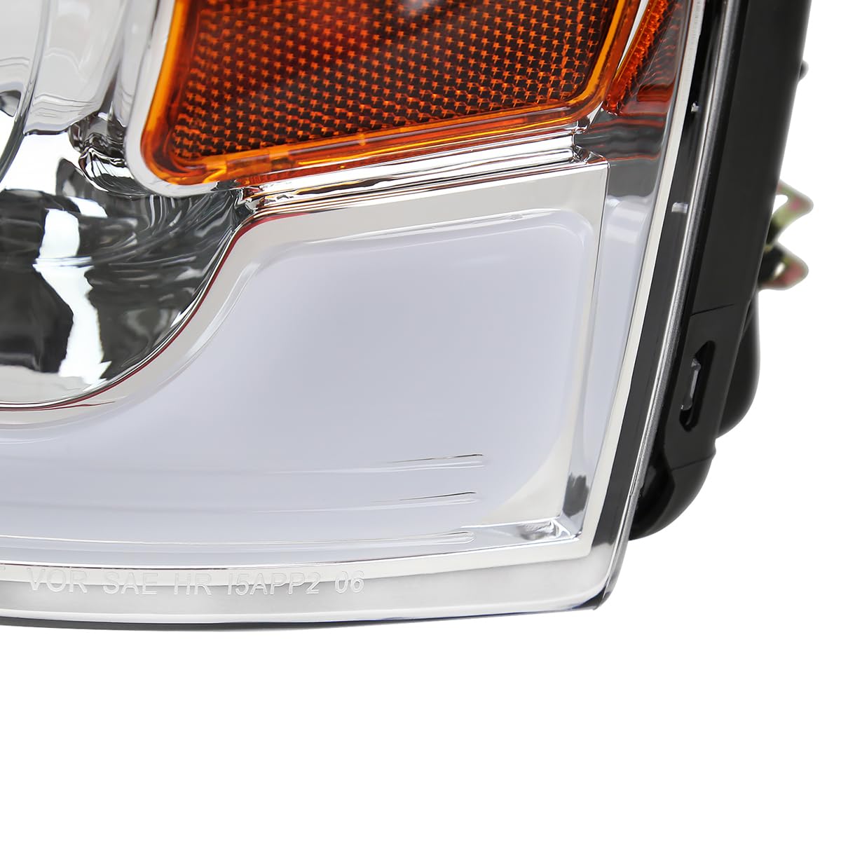 Chrome LED Tube Bar Projector Headlights SPEC-D TUNING Compatible with 2004-2008 Ford F-150, 2006-2008 Lincoln Mark LT, Left + Right Pair Headlamps Assembly