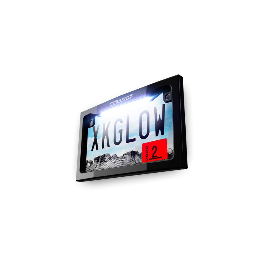 LED Motorcycle License Plate Frame - Black