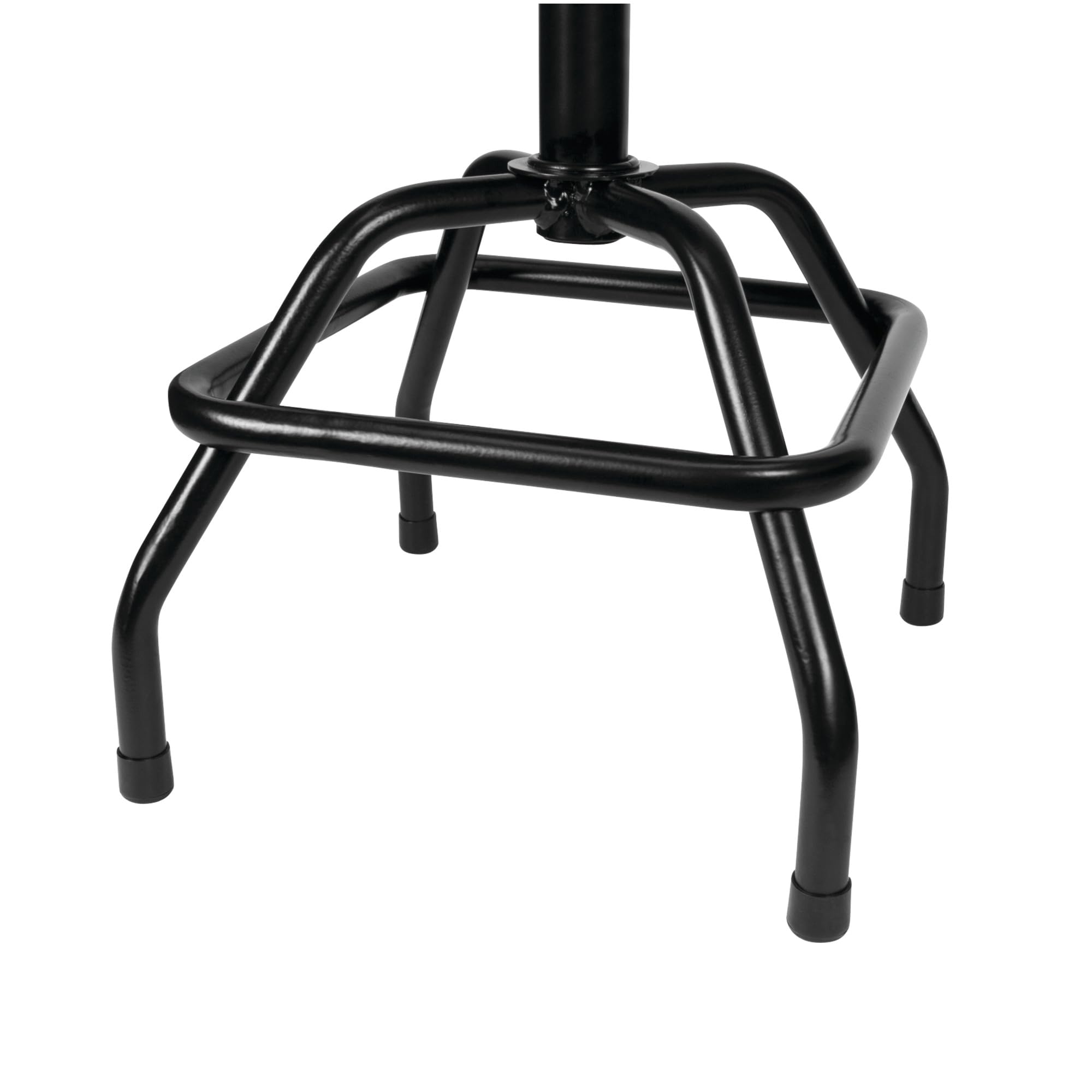 Pneumatic Performance Tool W85011 Swivel Bar Stool with Back Support, 360-Degree Heavy Duty Steel Frame, Black