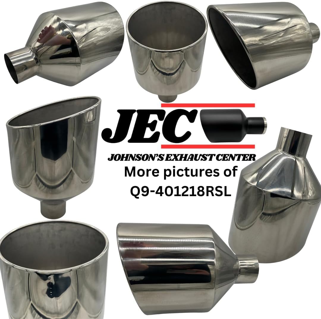 4" X 12" X 18" POLISHED STAINLESS STEEL ROLLED ANGLE DIESEL EXHAUST TIP