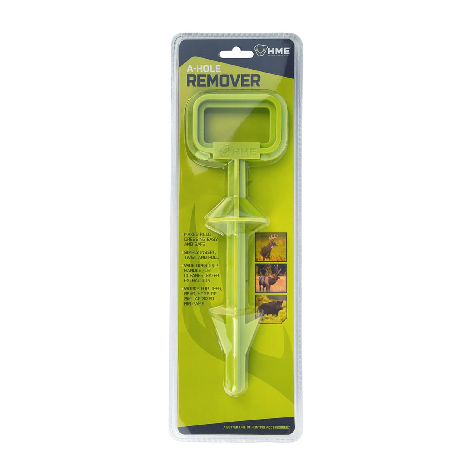HME A-Hole Remover with Grip Wide Open Handle | Durable Easy-to-Use Effective Big Game Field Dressing Tool for Deer, Bear & Hogs