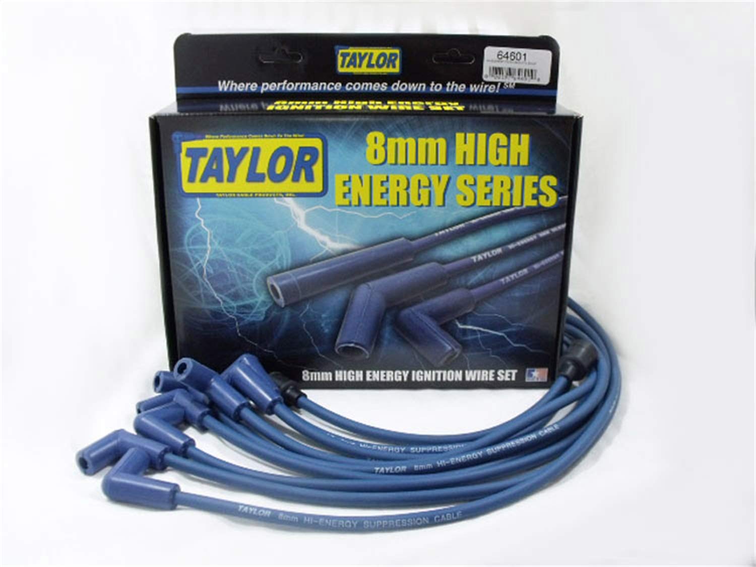 Taylor Cable Blue 64601 Custom 8mm High Energy Resistor Core Ignition Wire Set