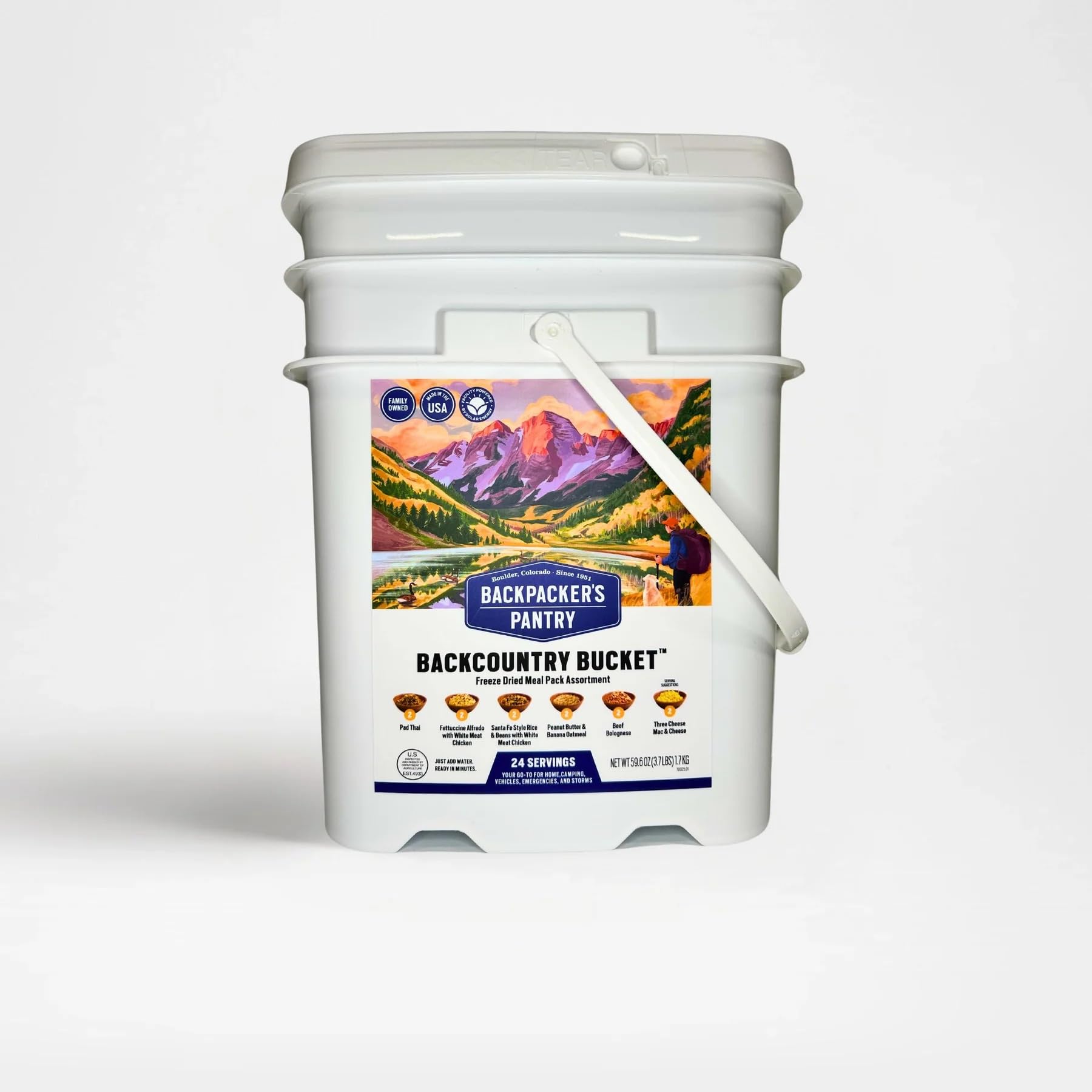 Backcountry Bucket Backpacker's Pantry | 12 Meal Emergency Bucket