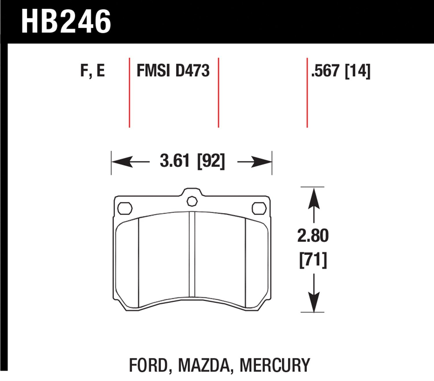 Motorsports Brake Pads Hawk Performance HB246S.567