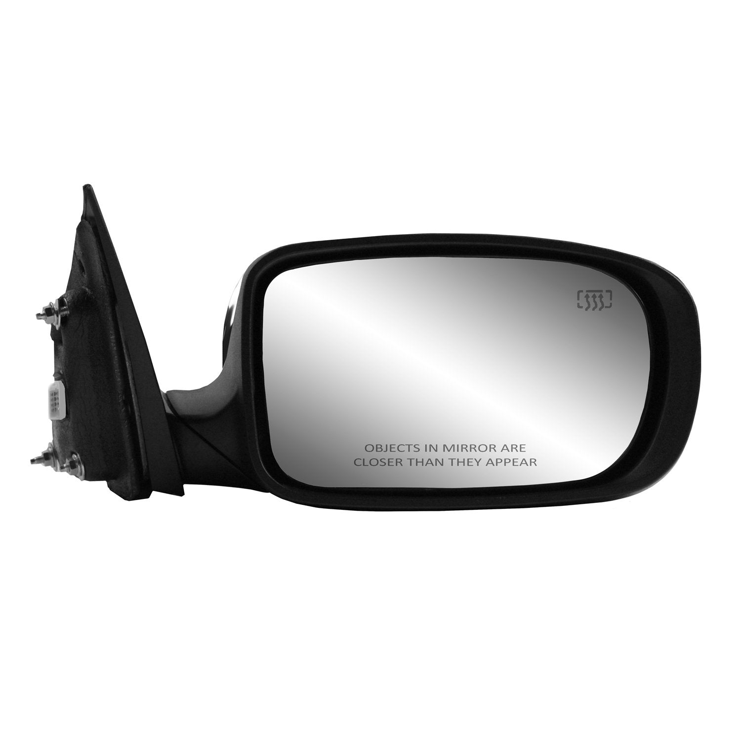 Mirror Passenger Side for Chrysler 200 Sedan, Textured Black w/Chrome Cover, Foldaway, Heated Power
