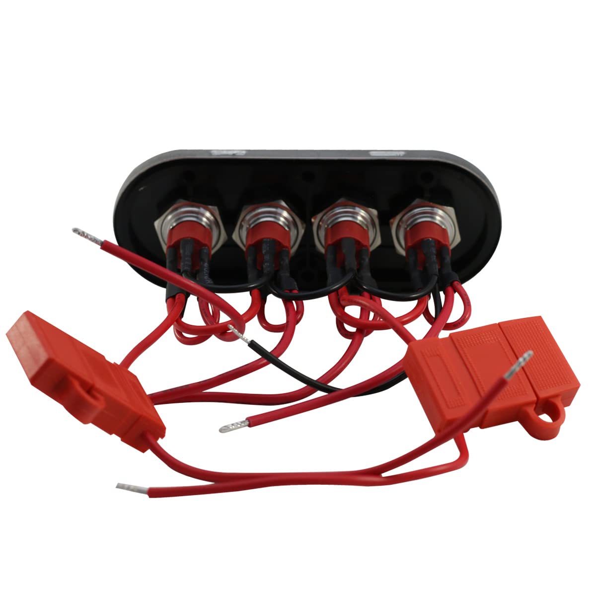Marine Sport Lighting Switch Panel Kit Multi Purpose Fit 4-Button 40-Amp Waterproof Stainless Steel with Pre-Wired MS4BSS