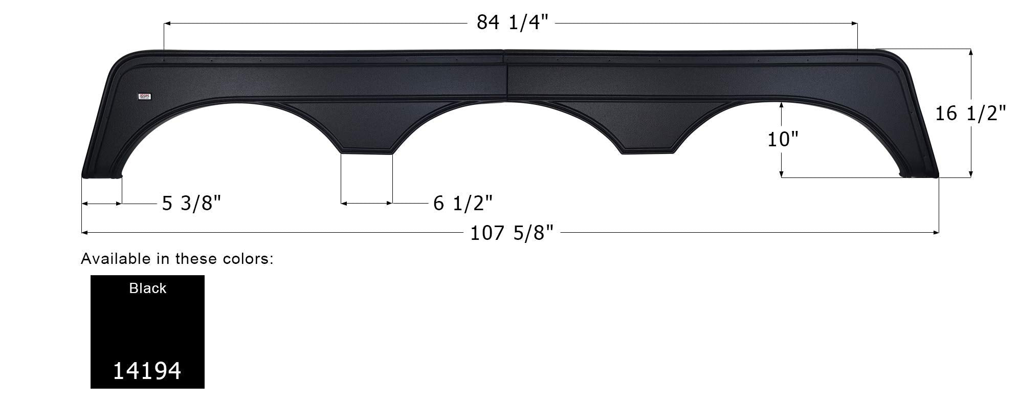 Fender Skirt ICON, Triple, Forest River, FS4194, Black