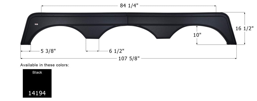 Fender Skirt ICON, Triple, Forest River, FS4194, Black