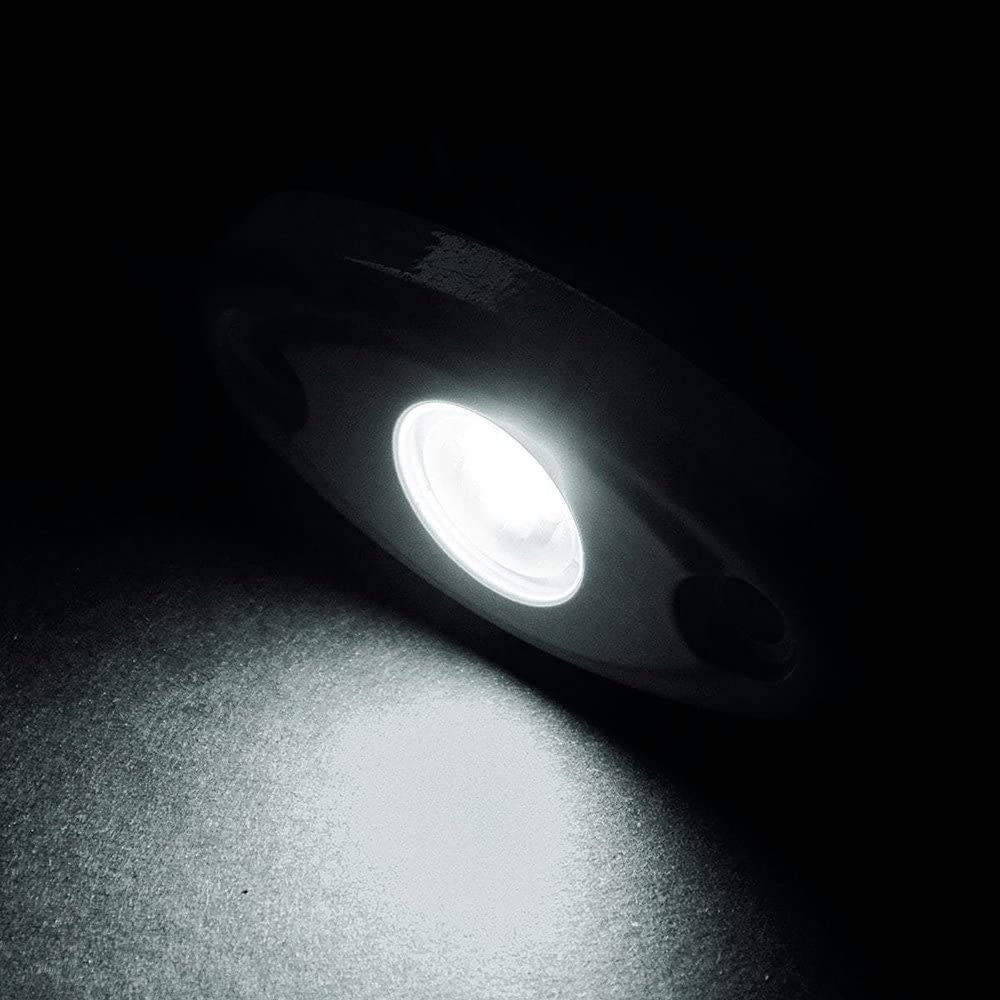 High Intensity T-H Marine Oval LED | Boat Courtesy/Rock Light for Overhead Deck Lighting or Trailer Lights | Black Housing - RGB LED