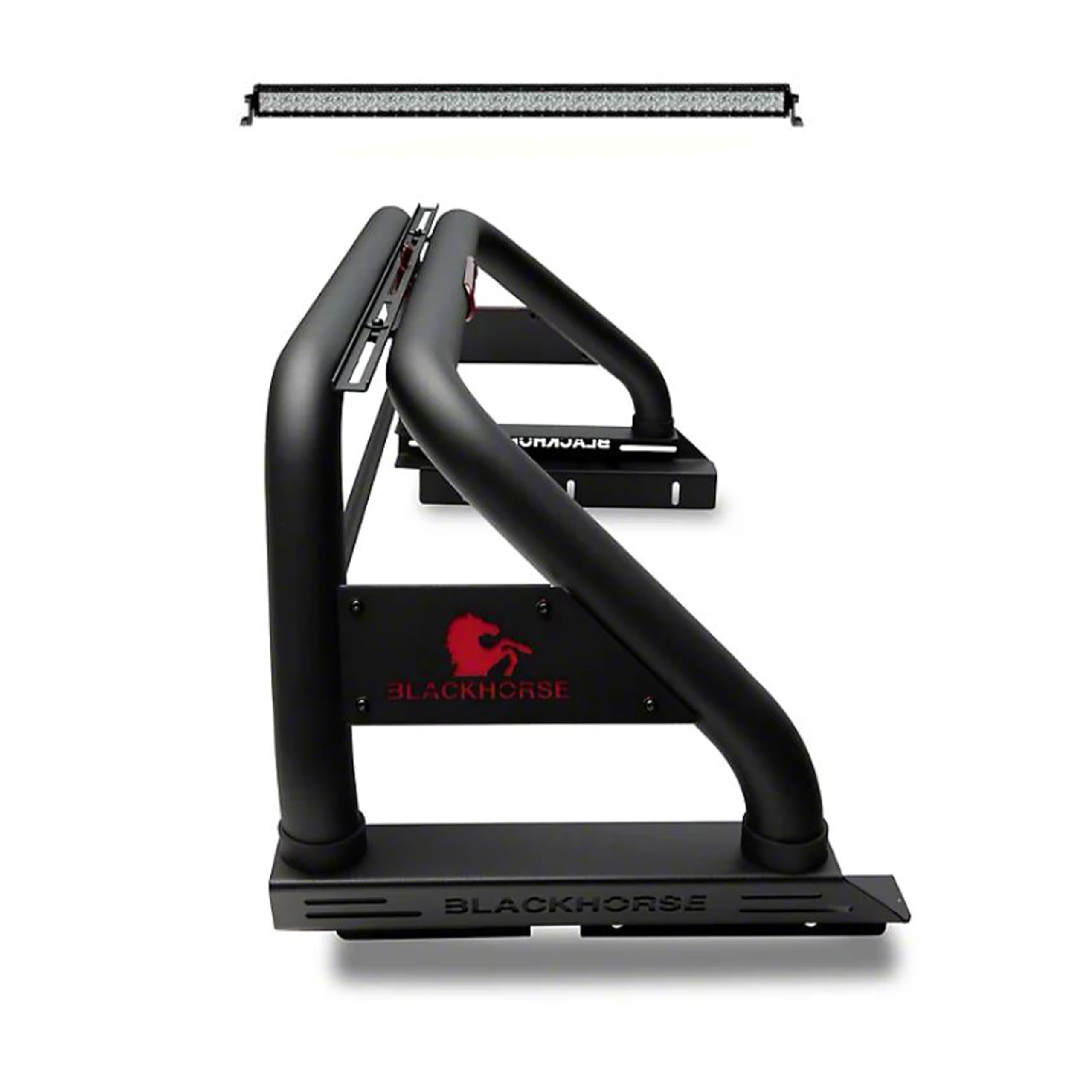 Classic Black Horse Roll Bar Includes 1 40in LED Light Bar Compatible with 2005-2024 Toyota Tacoma-RB006BK-KIT