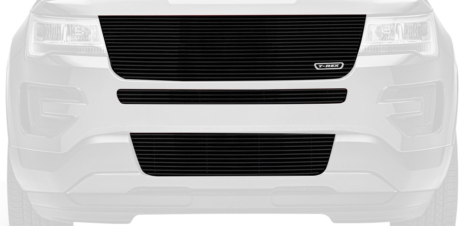 2016-2017 Explorer T-Rex Grilles Laser Billet Grille, Black, 1 Pc, Replacement, without Logo Recess - PN #6216651