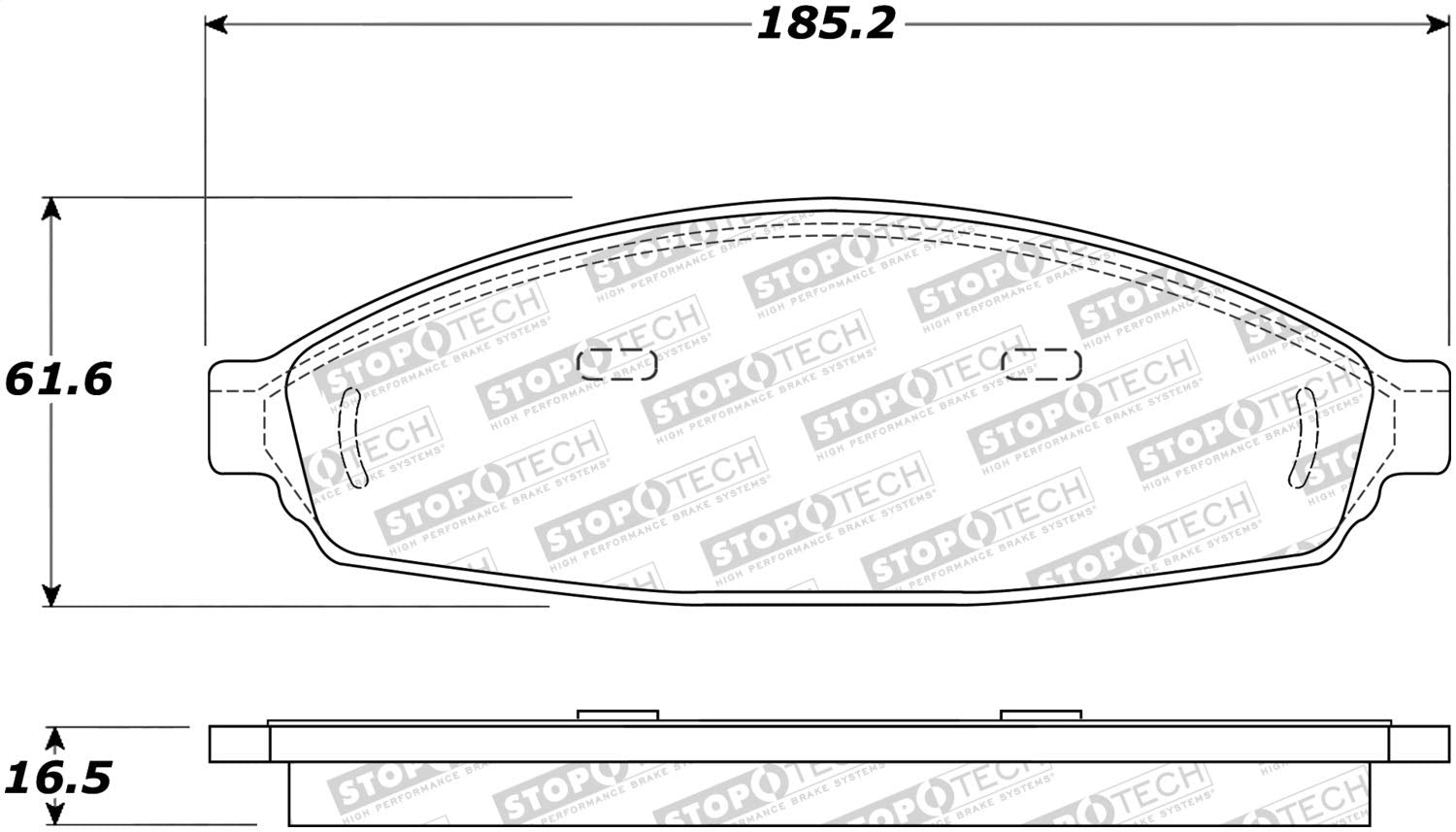Front StopTech 308.09310 Brake Pads with Shims and Hardware Street