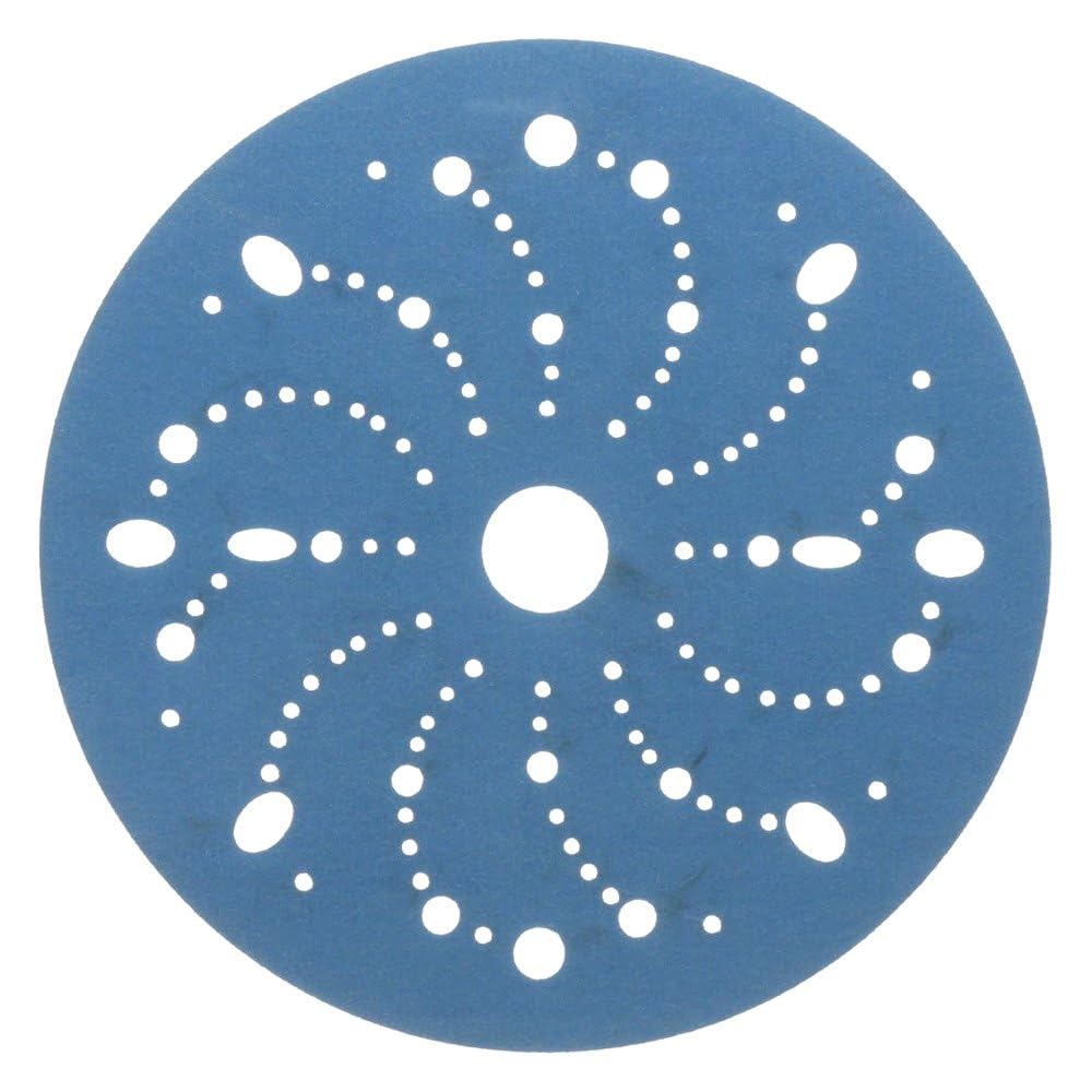 3M Blue Abrasive Discs 36180, Multi-Hole, Featheredging, Primer Sanding, Paint Preparation, 6 in, 320 Grade, 50 Discs/Carton 3M AMAPR