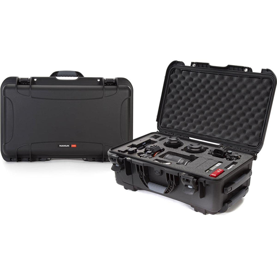 Nanuk 935 Media Series Wheeled Lightweight NK-7 Resin Waterproof Hard Case with Foam Insert for Canon and Nikon DSLR Cameras, Black