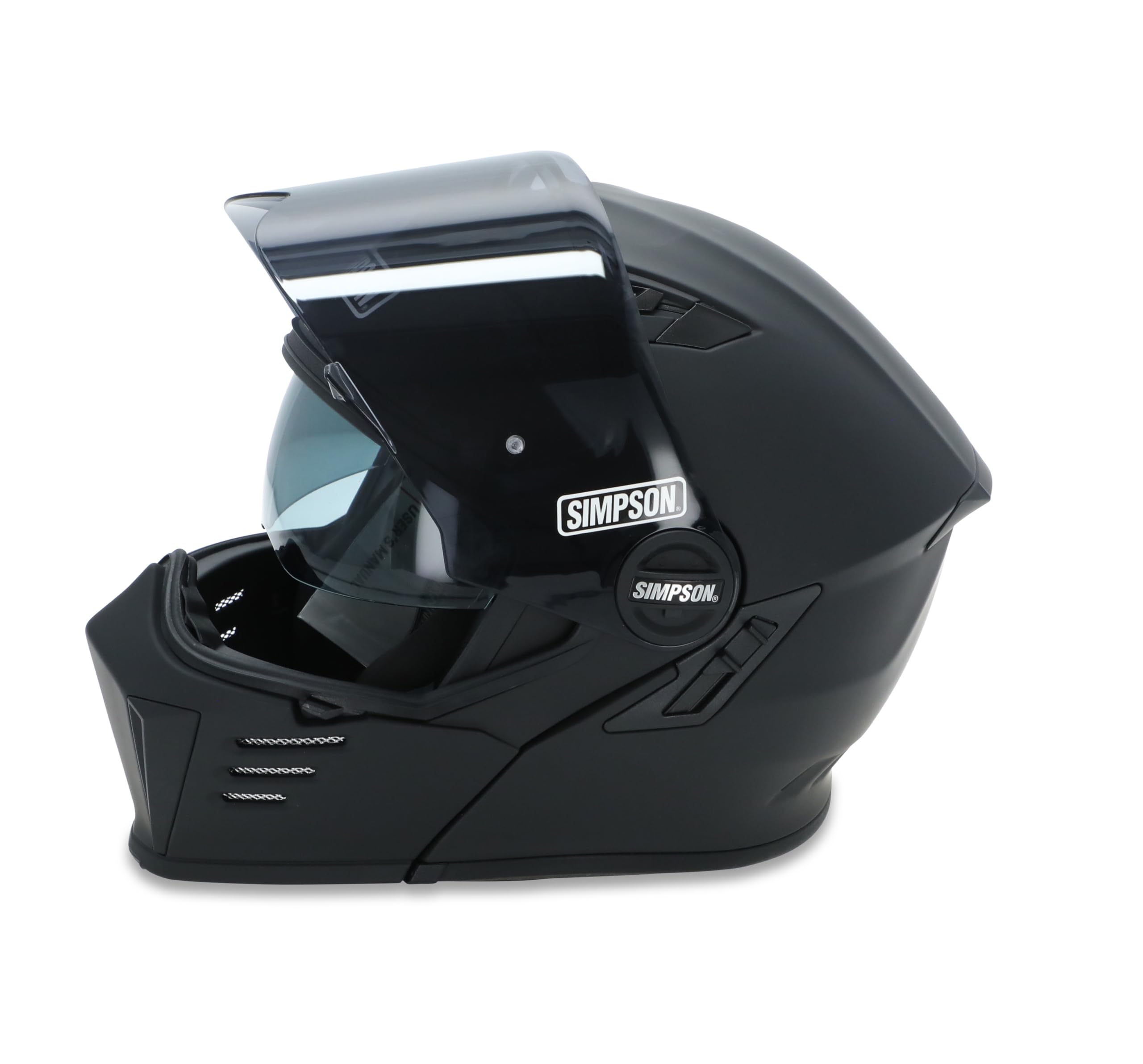 Mod Bandit Simpson Motorcycle Helmet - Flat Black - Medium | Modular Full-Face Helmet Clear Visor Shield DOT ECE Certified for Street, Cruiser & Touring Riders (M59M3)