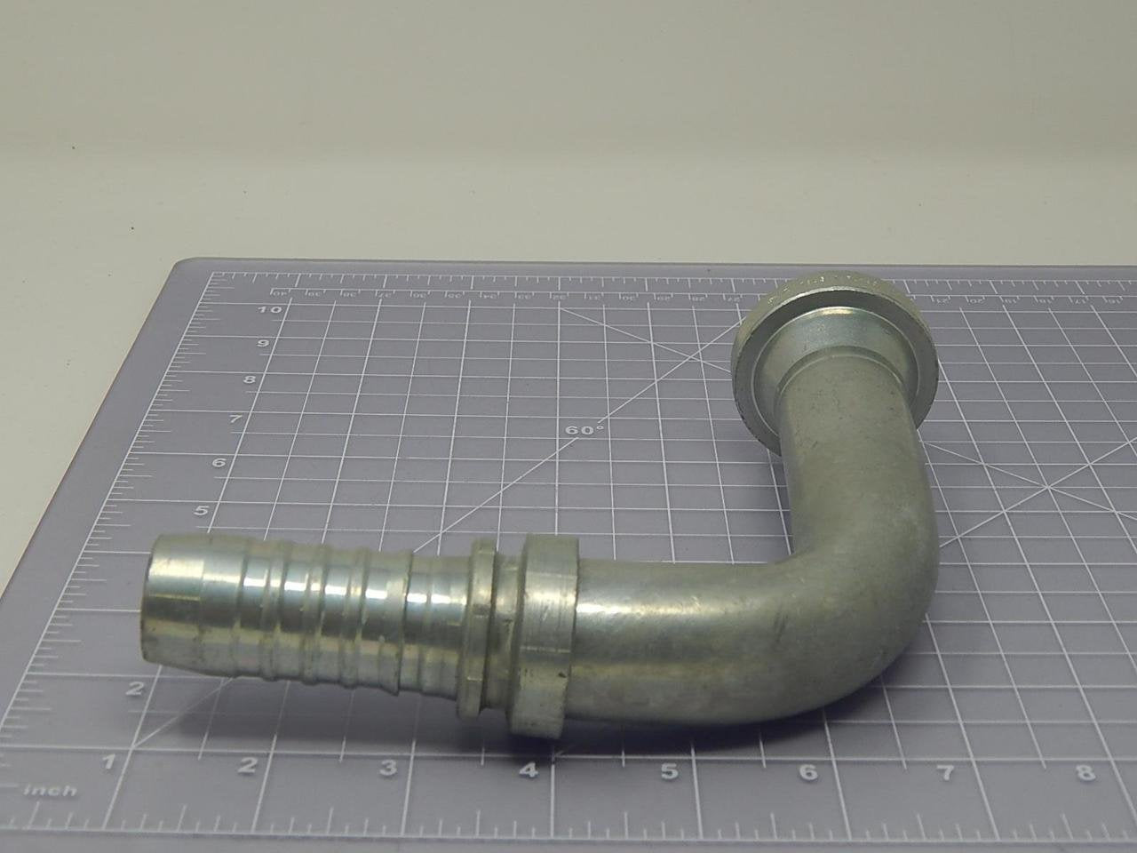 GlobalSpiral Couplings Gates 16GS-16FLH90-120, Code 62 O-Ring Flange Heavy, Zinc Plated Carbon Steel, 5.28", 90° Bent Tube, 1" ID