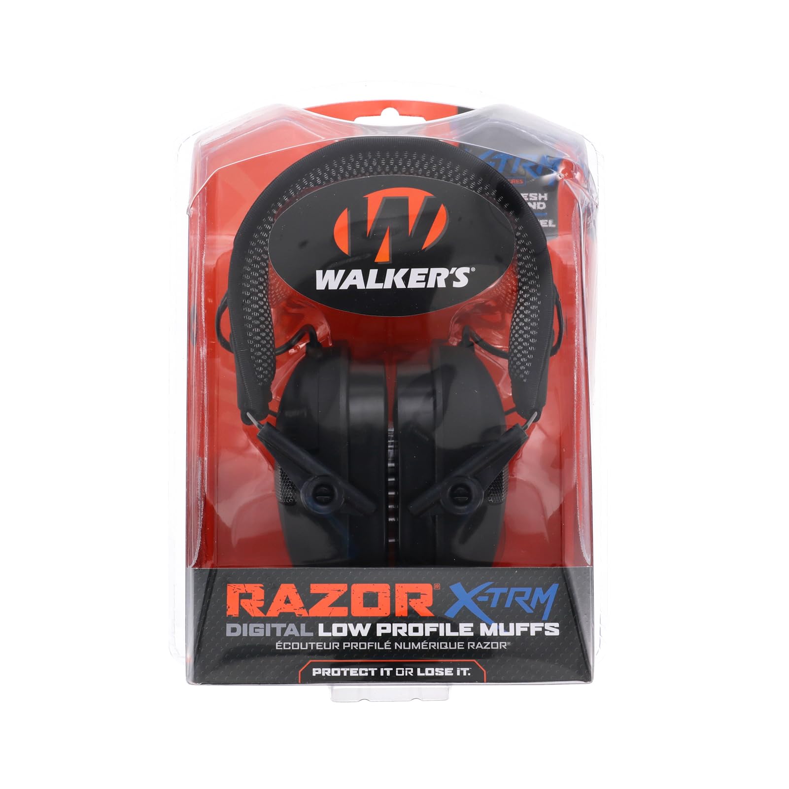 Walker's Digital Razor X-TRM Sound-Enhancing Hunting Gun Range Shooting Hearing Protection Electronic Earmuffs with Gel Earpads & Mesh Headband, 2 AAA Batteries Included, Black