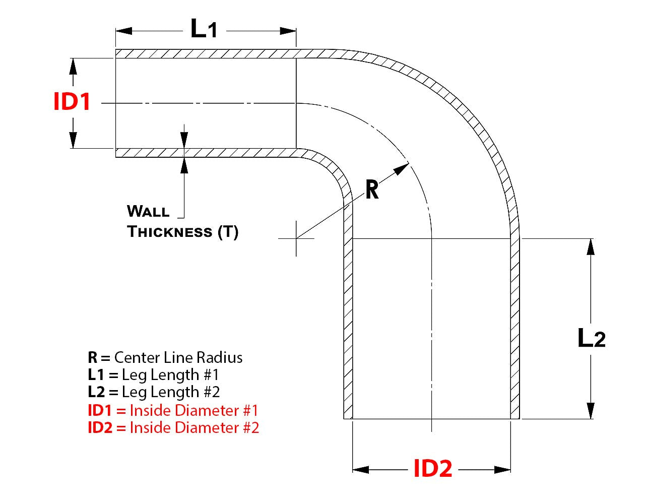 High Temp HPS HTSER90-300-450-BLUE 4-ply Reinforced Silicone 90 Degree Elbow Reducer Hose, 25 psi Maximum Pressure, 5" Leg Length on each side, 3" - 4-1/2" ID, Blue