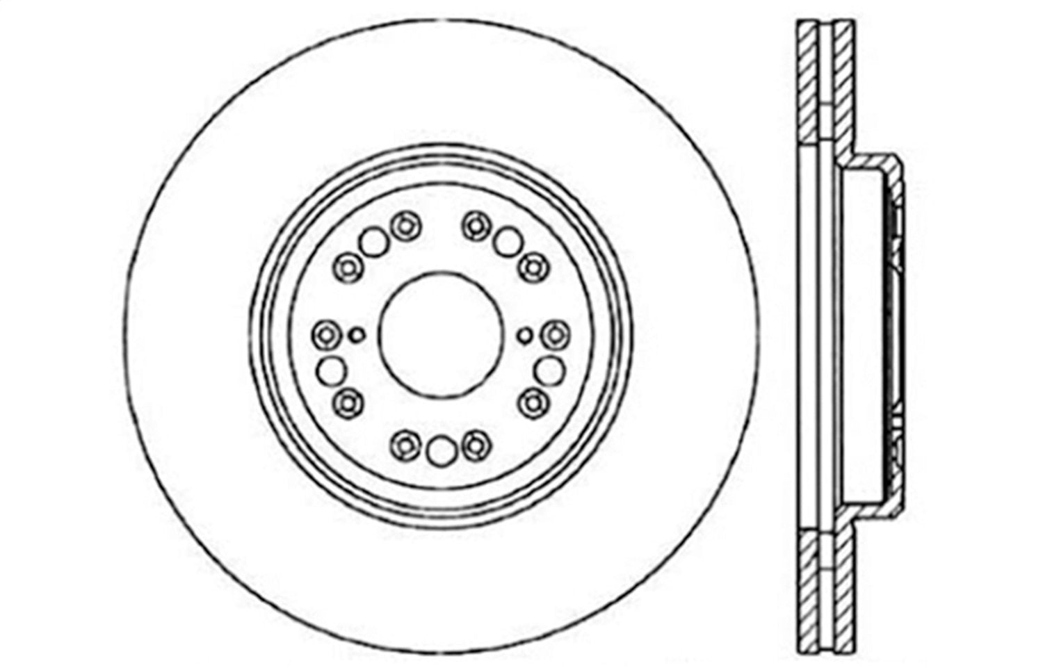 Sport StopTech 128.44107R Cross Drilled Brake Rotor (Front Right), 1 Pack