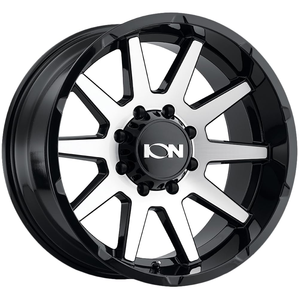 Black/MACHINED Ion Wheels 143 Wheel with Alloy Steel (20 x 9. inches /6 x 87 mm, 0 mm Offset)