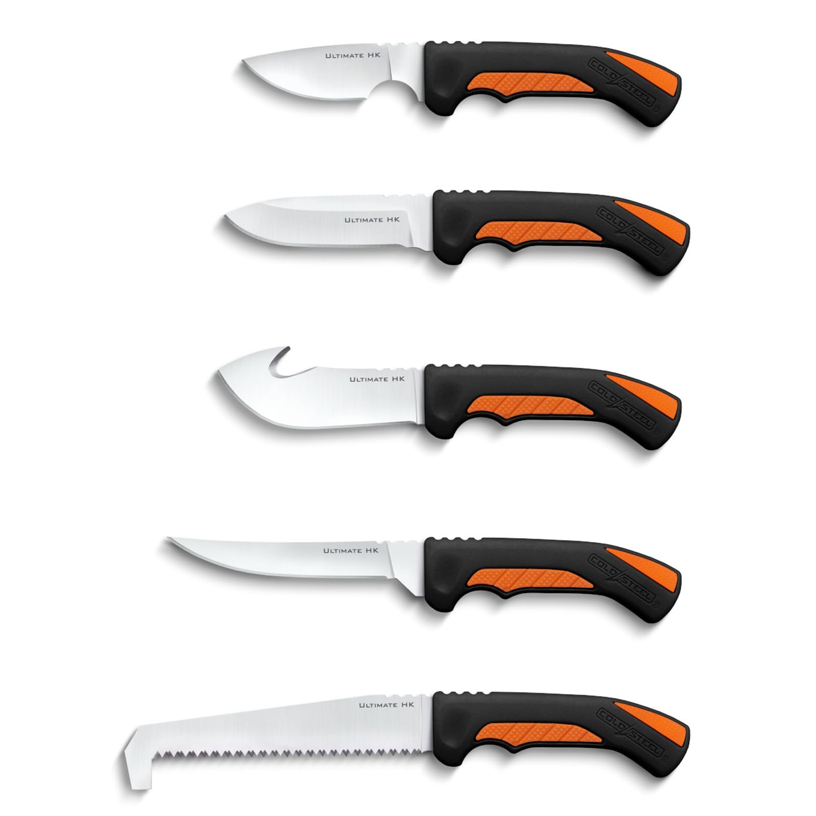 Cold Steel 5 Hunting Kit Fixed Blade Knives Versatile Durable - Sturdy 4116 SS Blades, Double-Textures Handles, Carrying Case Included